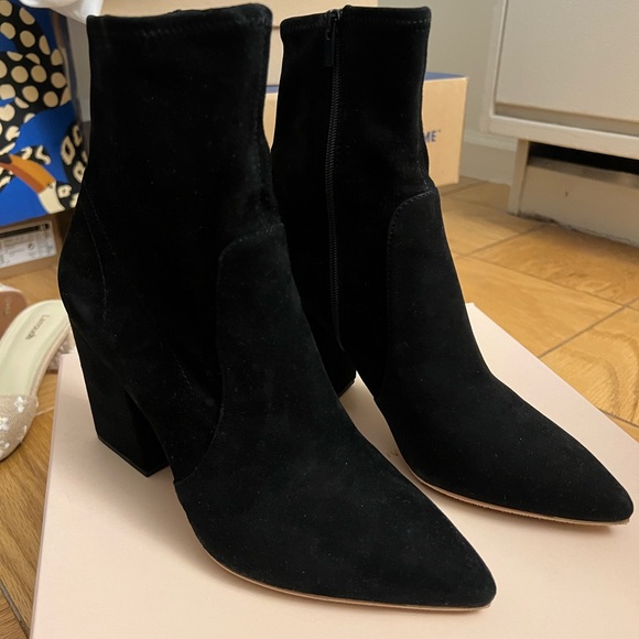 Loeffler Randall Isla Black Suede Slim Ankle Bootie - Picture 8 of 12